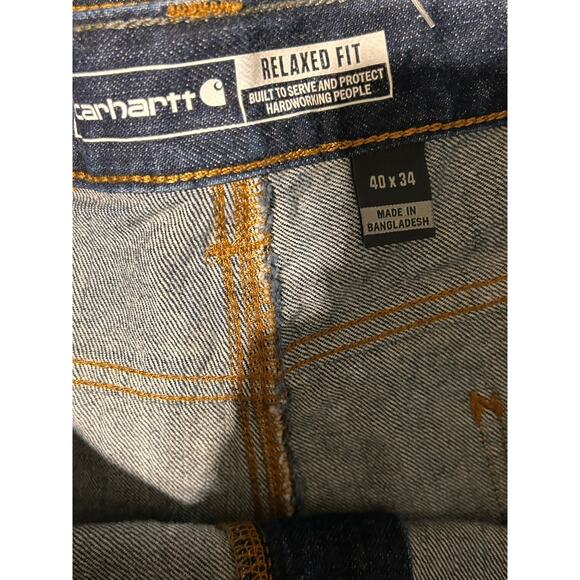 Men's Jeans Carhartt Size 40x34 Cotton Blend 105119-H44 Relaxed Fit Cotton - Picture 4 of 8